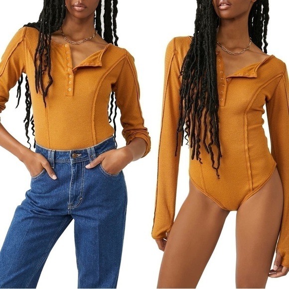 Free People Sloane Bodysuit Amber - Picture 6 of 9